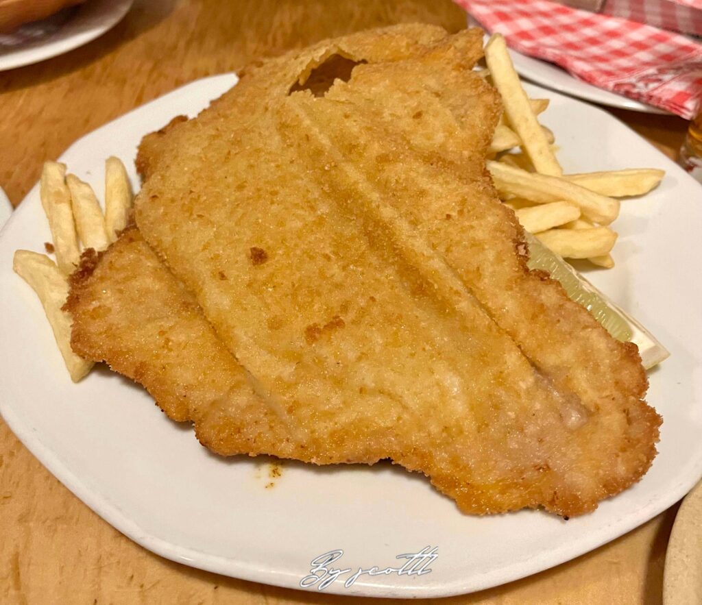 Wiener schnitzel with French fries