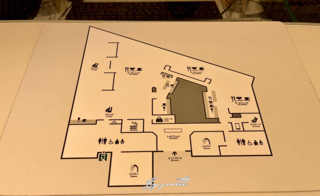 東京羽田機場 T3 日航櫻花商務貴賓室 JAL Sakura Lounge 地圖